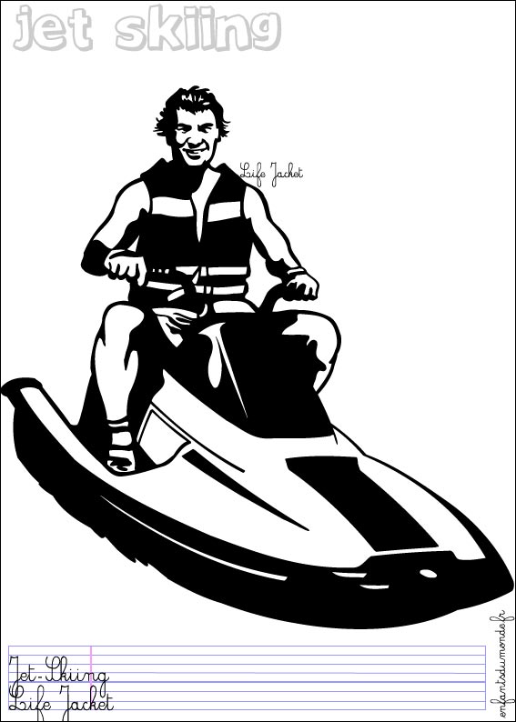 coloriage jet ski 1